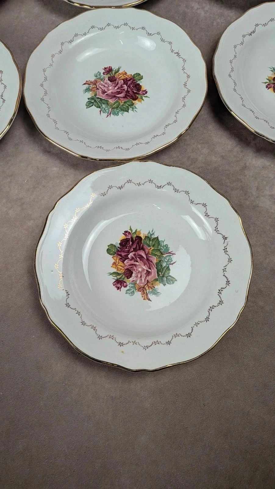 Lot de 7 assiettes creuses antigas L’amandinoise – Faiência floral – photo 3